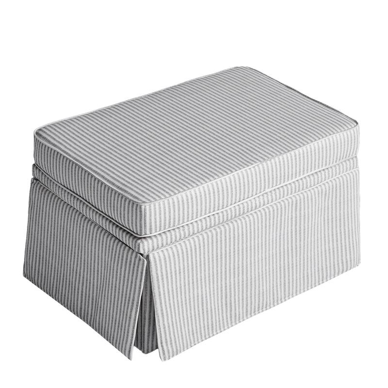 2 Set Rectangle Chenille Upholstered Storage Ottoman