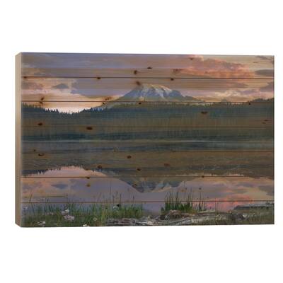Mount Rainier And Reflection Lake, Mount Rainier National Park, Washington II Print On Wood by Tim Fitzharris - Multi-Color
