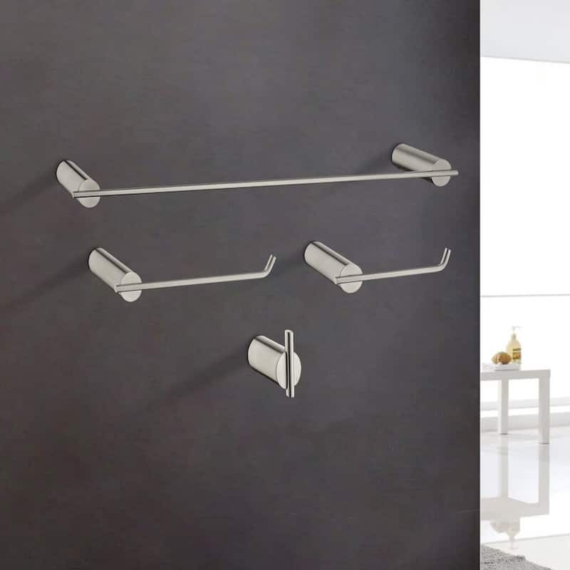 4 - Piece Bathroom Hardware Set - Silver