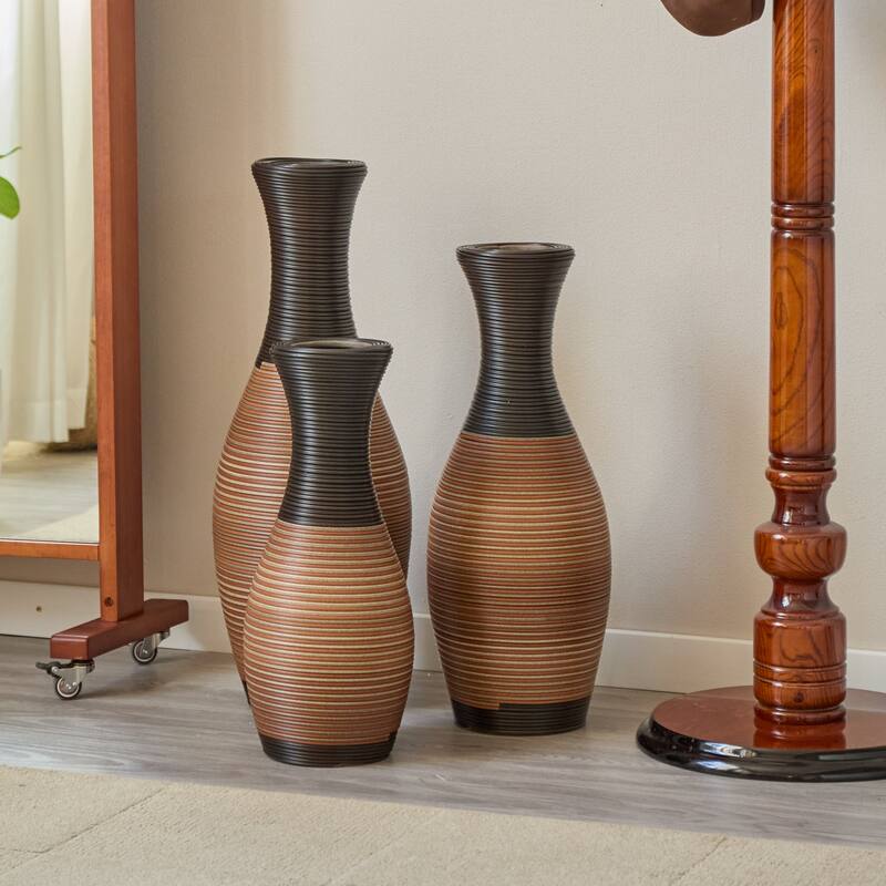 Set of 3 Floor Vases, Home Décor Vase, Artificial Rattan Floor Vase Large vase