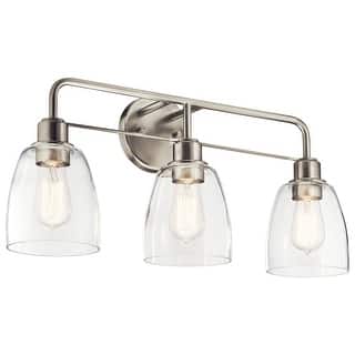 Kichler Lighting Meller 24.25 in. 3-Light Brushed Nickel Vanity Light with Clear Glass