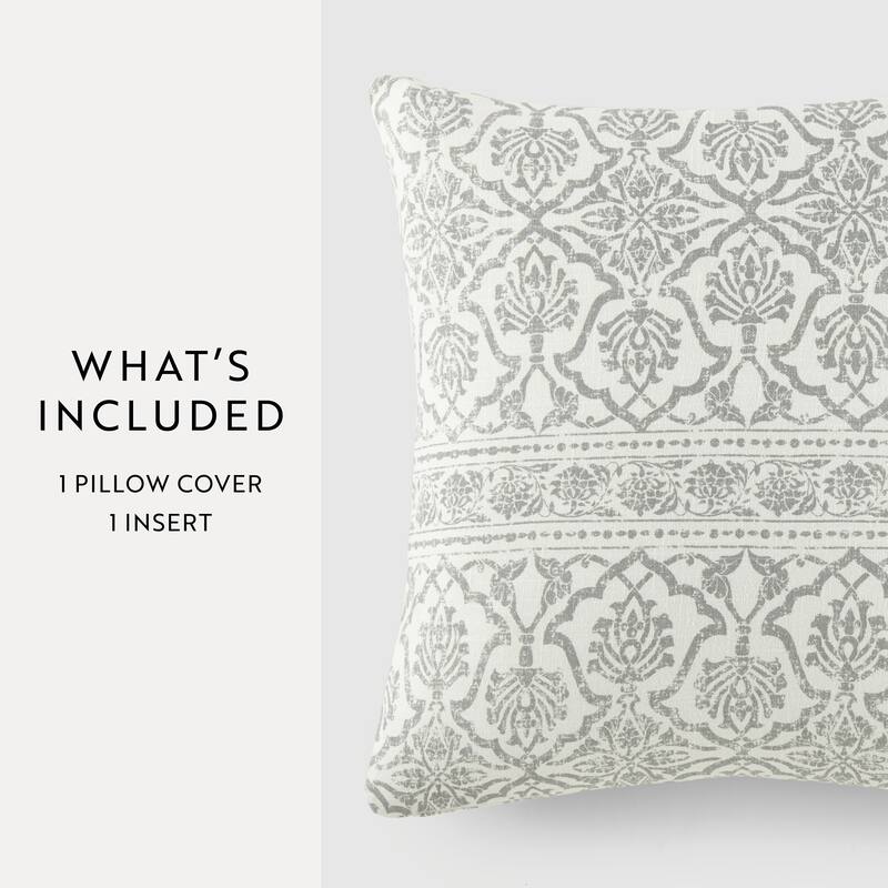 Elegant Patterns Cotton Decor Throw Pillow in Antique Floral