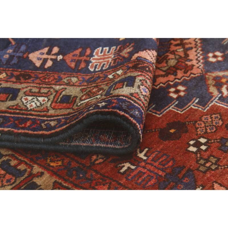 Fine Vintage Distressed Burak Rust/Navy Runner - 3'6" x 10'0"