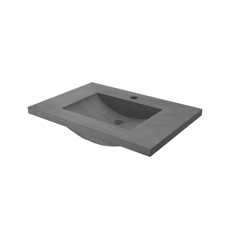 Palomar 30-inch NativeStone Bathroom Sink - Slate - Single Faucet Hole