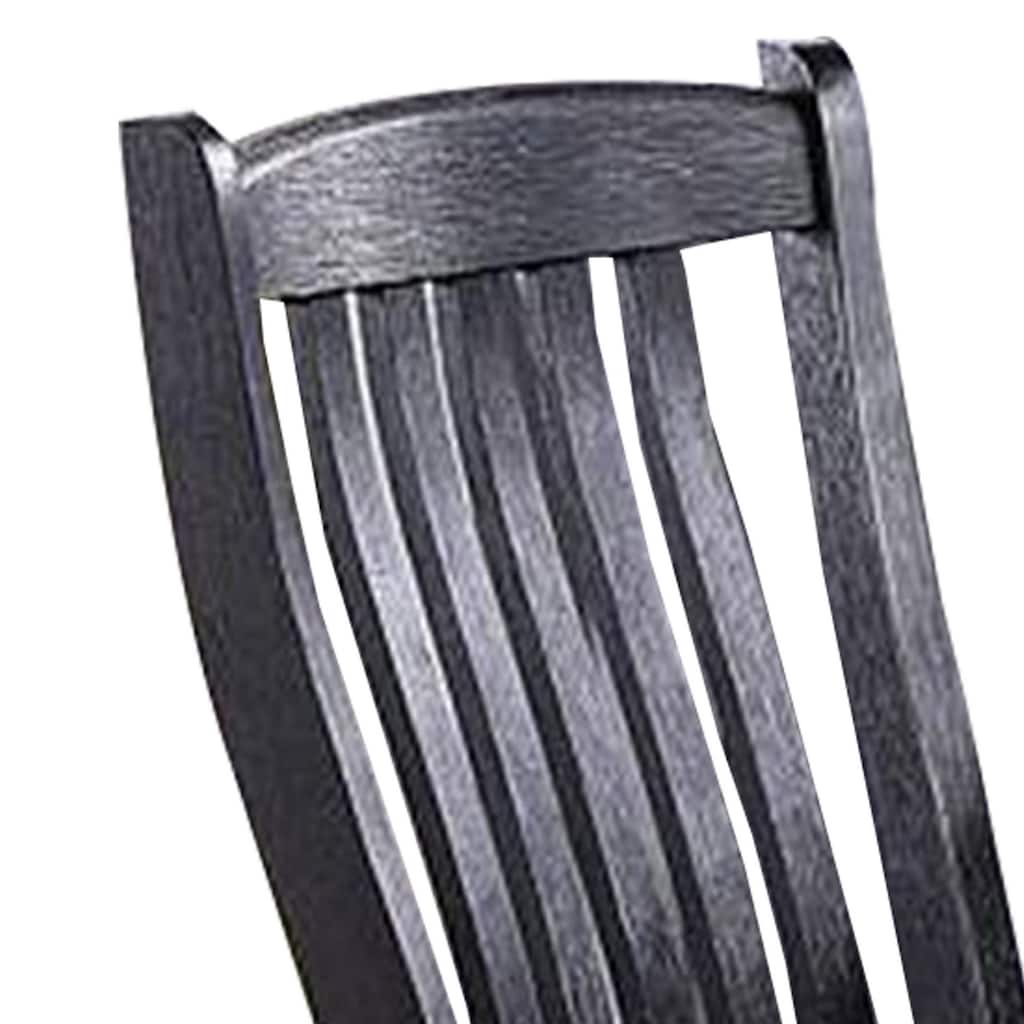 23 Inch Wood Dining Chair, Set of 2, Slatted Back, Cushioned Seat, Gray