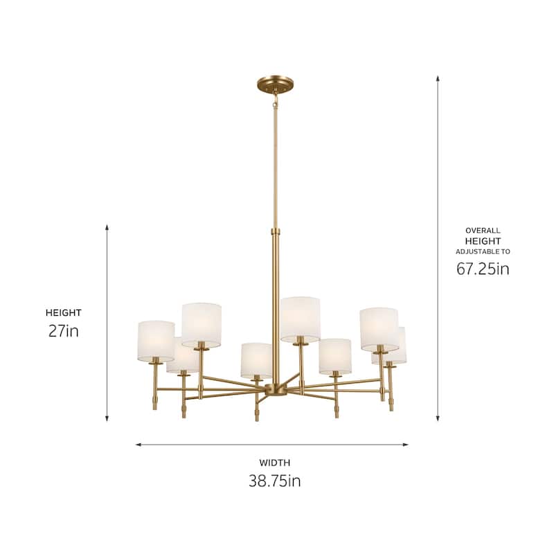 Kichler Lighting Ali 8-Light Brushed Natural Brass Chandelier - 38.75