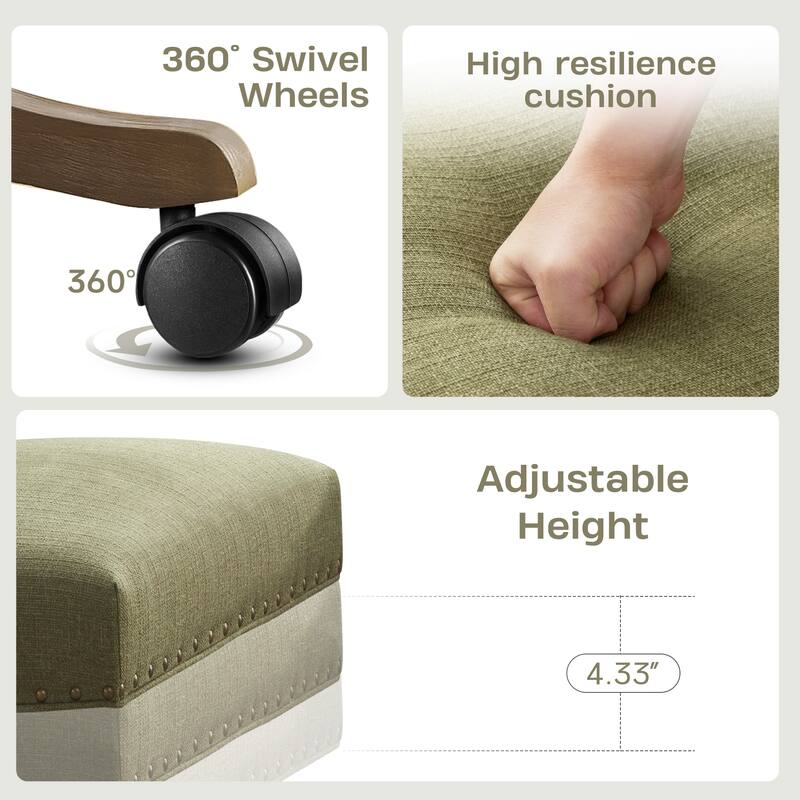 Huimo Home Office Desk Chair with Wheels, 360° Swivel