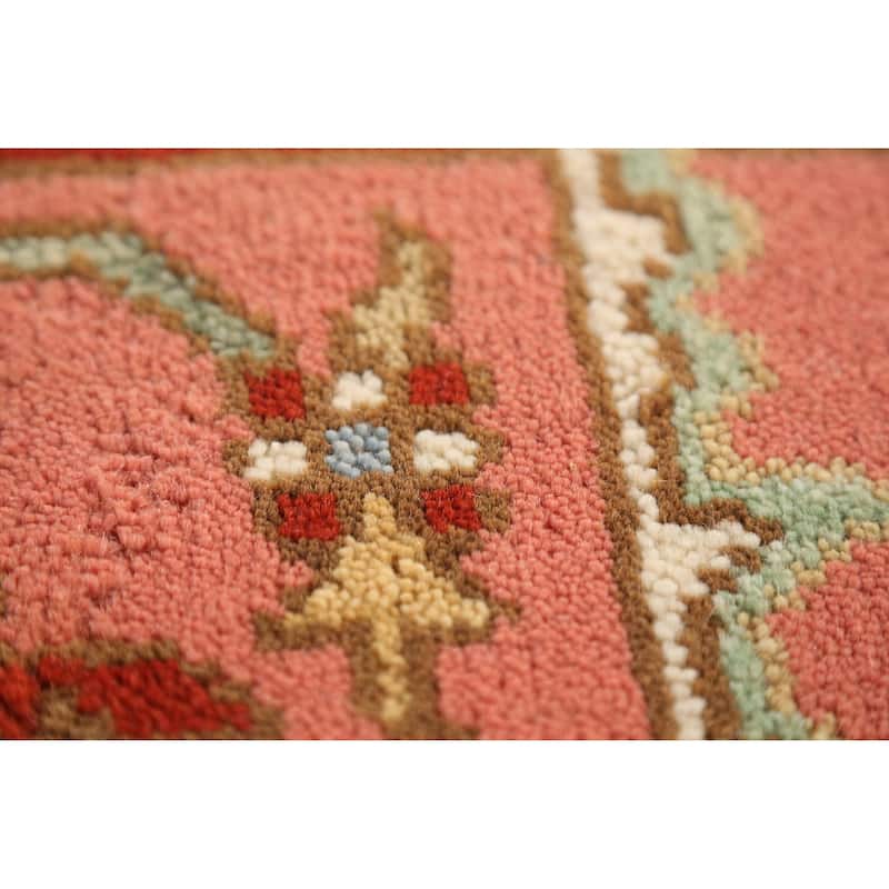 Heriz Serapi Indian Area Rug Handmade Orange Wool Carpet - 8'11" x 11'9"