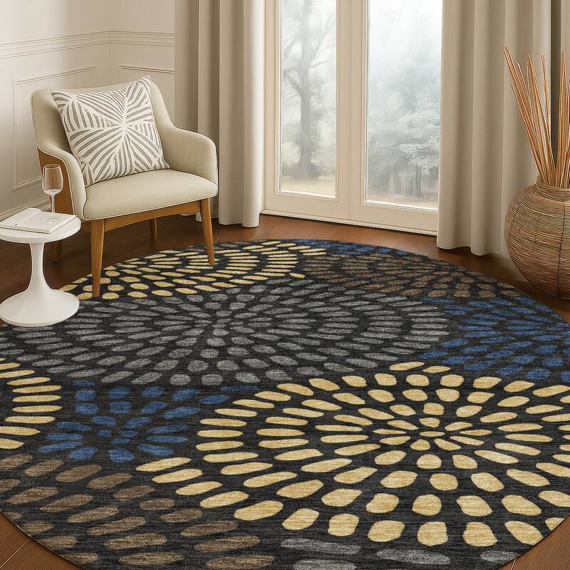 Machine Washable Indoor/ Outdoor Casual Ric Chantille Rug