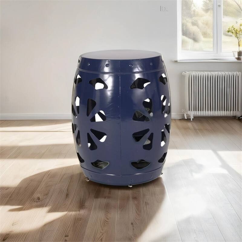 Drum Shape Metal End Table