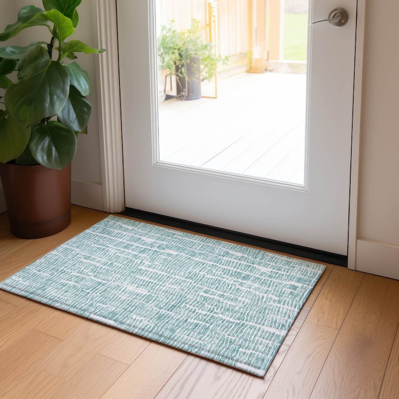 Machine Washable Indoor/ Outdoor Chantille Modern Abstract Rug
