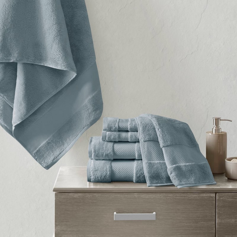 Madison Park Signature Turkish Cotton 6-piece Bath Towel Set - Blue