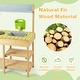 preview thumbnail 8 of 12, Wooden Pretend Play Toy Kitchen with Stove Open Top Shelf and Spacious Tabletop - 29.5" x 14" x 36"