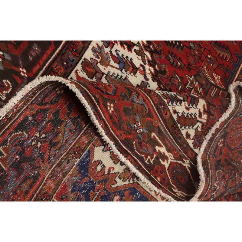 Hand Knotted Oriental 100% Wool Carpet Traditional Medallion Red Heriz Area Rug - 12' 0'' X 9' 9''