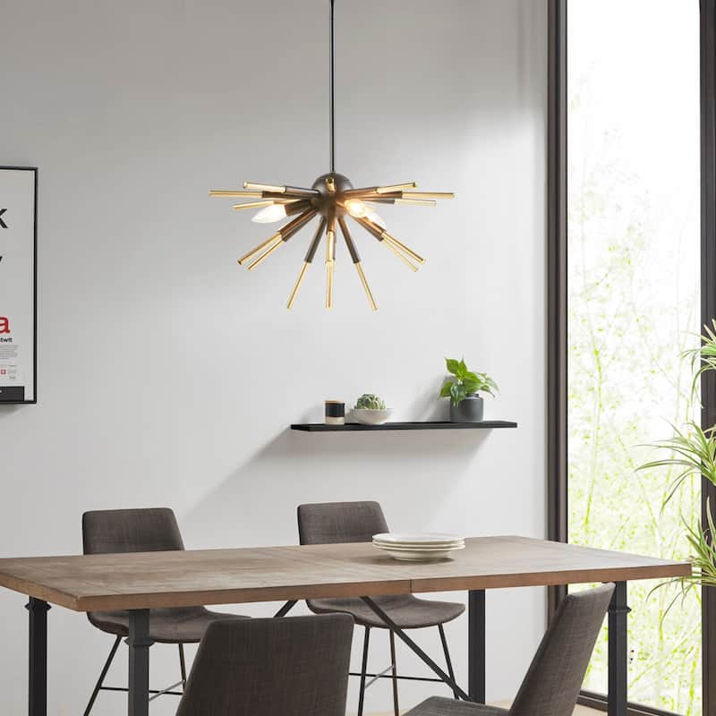 3-Light Chandelier with Frosted Glass Globe Bulbs