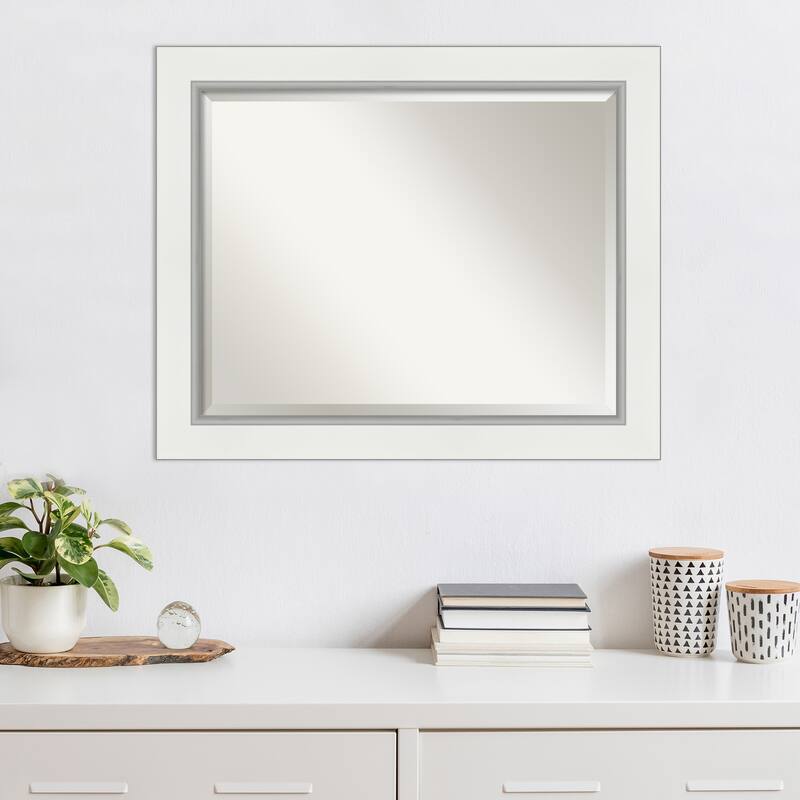 Beveled Wall Mirror - Eva Black Silver Frame