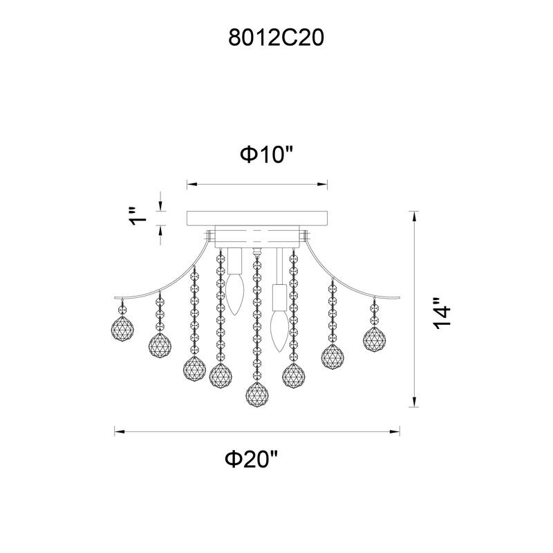 Princess 6 Light Flush Mount With Chrome Finish