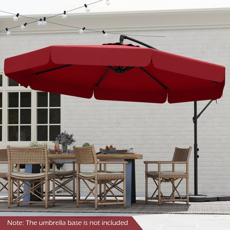 10FT Outdoor Cantilever Umbrella with Fade-Resistant Canopy Tilt Handle and Cover Included (Only Umbrella)