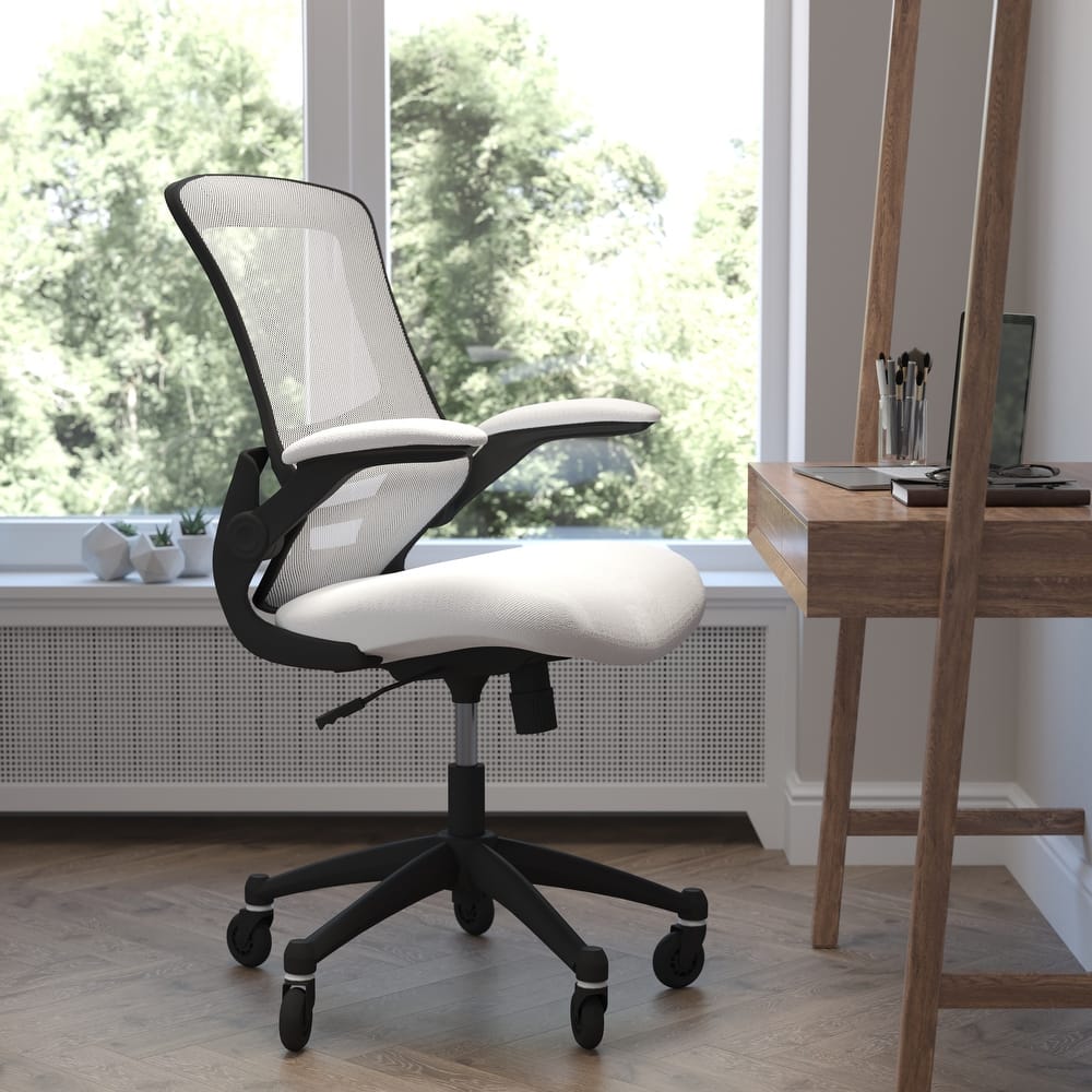 Ergonomic Swivel Task Chair with Roller Wheels & Flip Up Arms