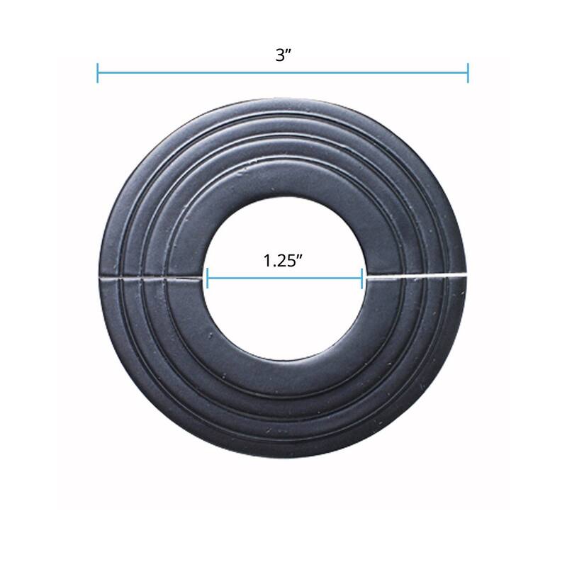 Black Aluminum Radiator Flanges Escutcheon Ring Plate 1.25" ID 3" OD IPS Rust Resistant Renovators Supply