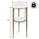 preview thumbnail 9 of 10, Seraphina Modern Round Marble 2-Tier Drink Table, Metal Small Accent Side End Table for Living Room Bedroom
