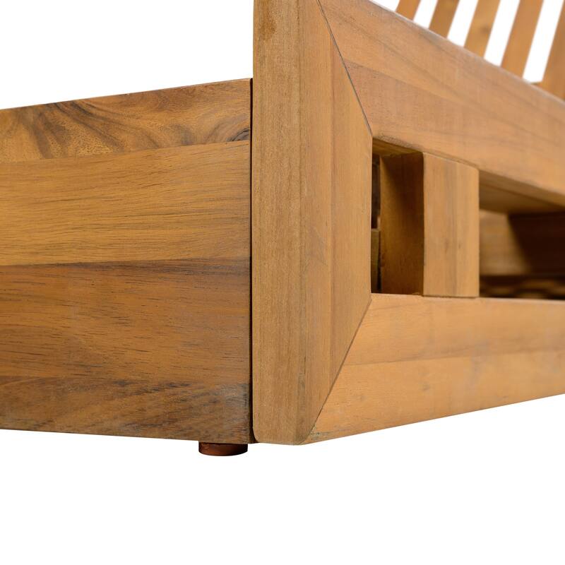 Christopher Knight Home- Harper Outdoor Acacia Wood Chaise Lounge(No Cushion)