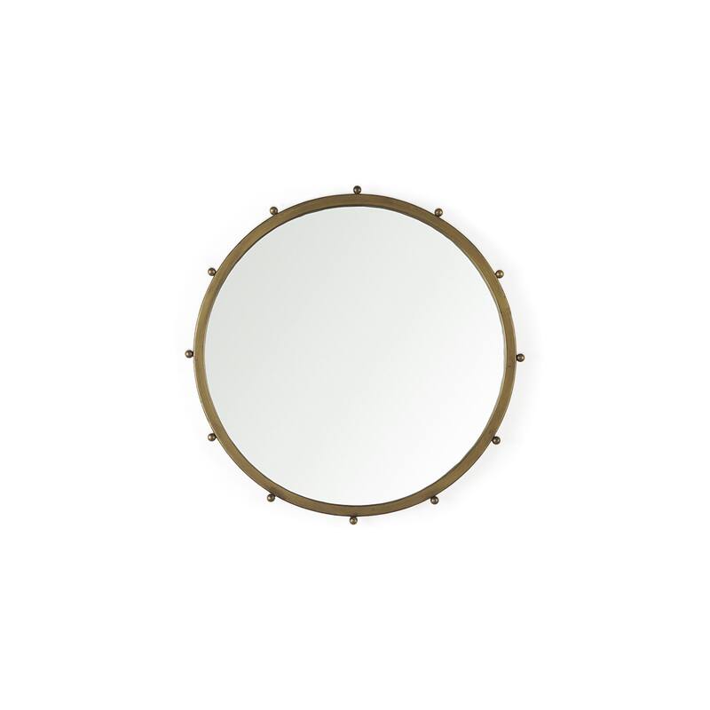 Elena Metal Beaded Frame Round Mirror