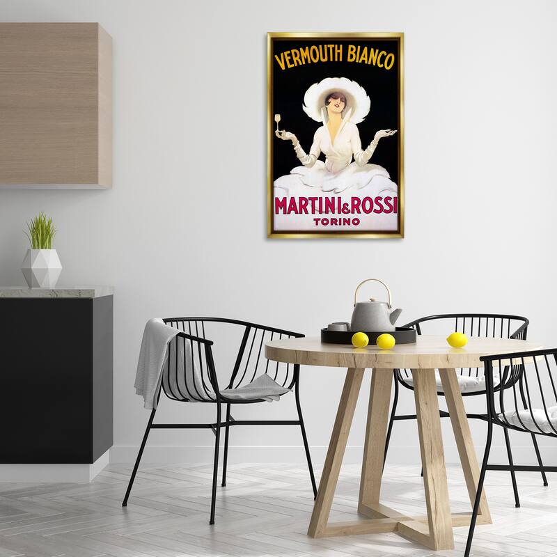 Stupell Vermouth Vintage Lady Advertisement Framed Floater Canvas Wall Art Design By Marcus Jules