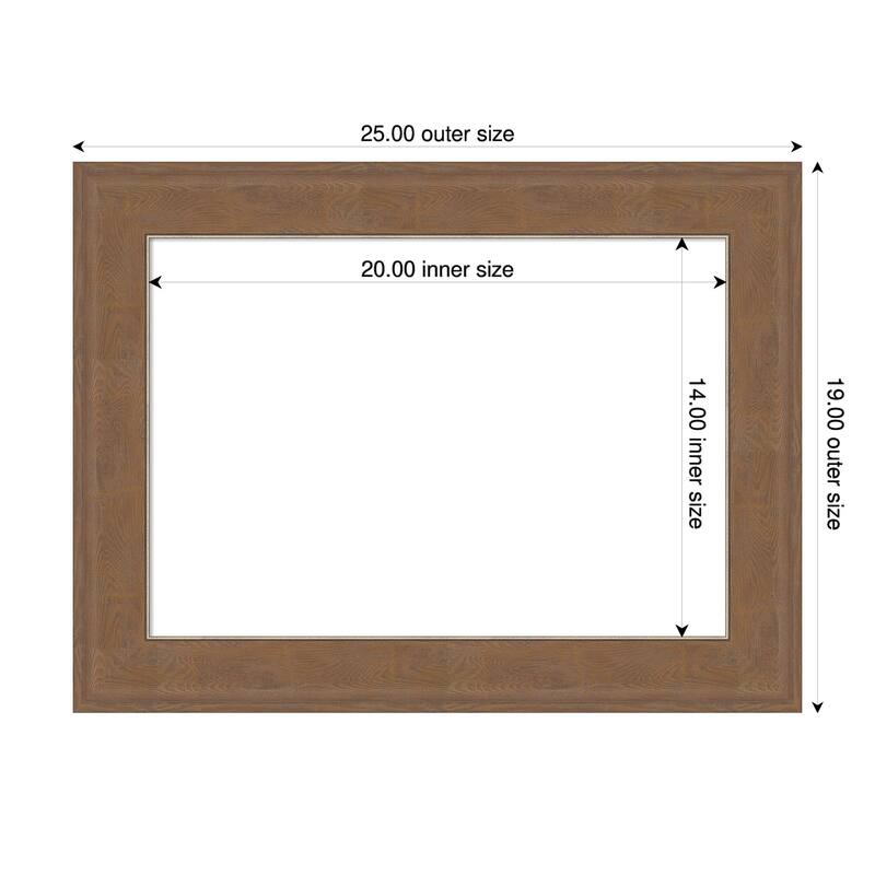 Amanti Art Alta Brown Grey Framed Dry Erase Magnetic Board - 25 x 19 in - Alta Medium Brown
