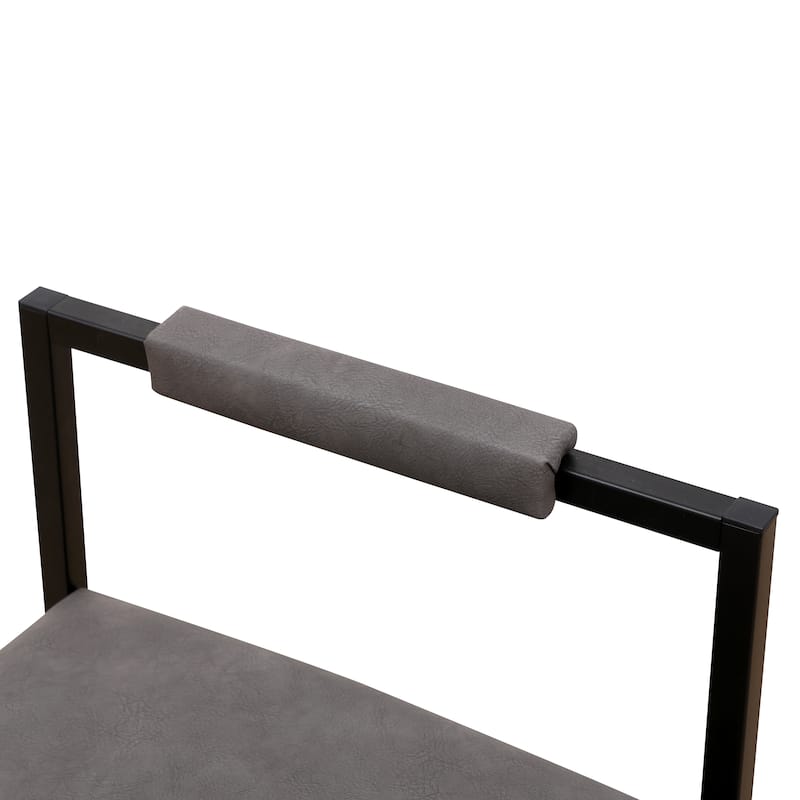 Faux Leather/Water Hyacinth Woven/Paper Rope Woven Upholstered Bar Stools Set of 2