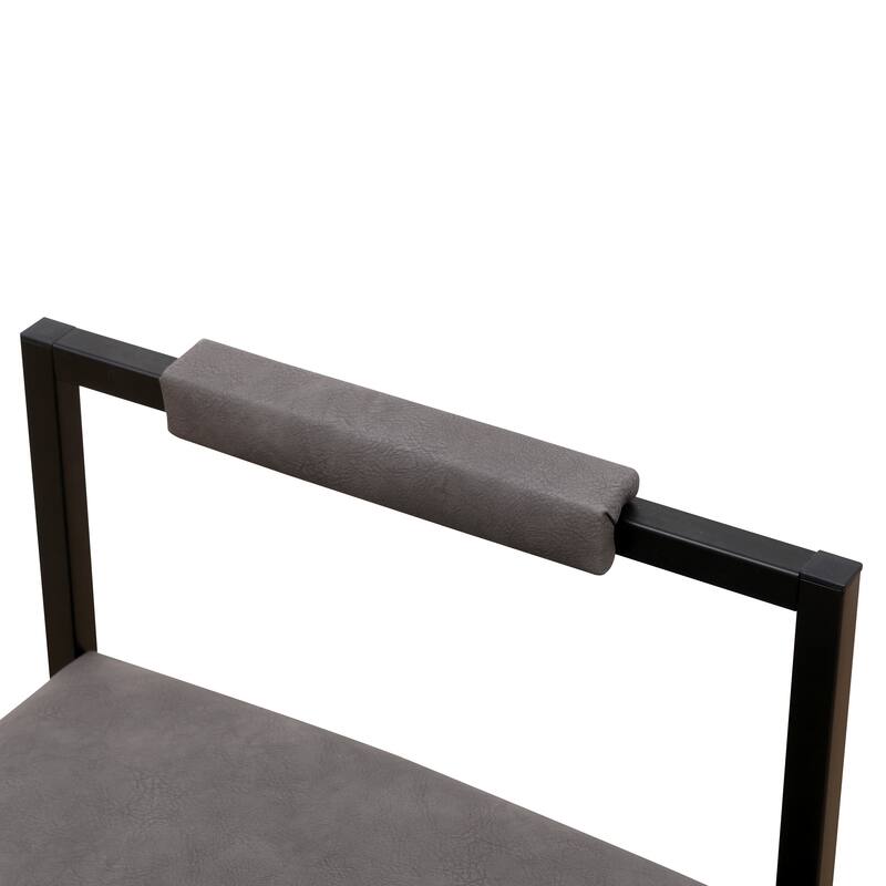 GDFStudio - Cavalli Modern Faux Leather Upholstered Armless Counter Height Bar Stool with Metal Frame & Backrest, Set of 2