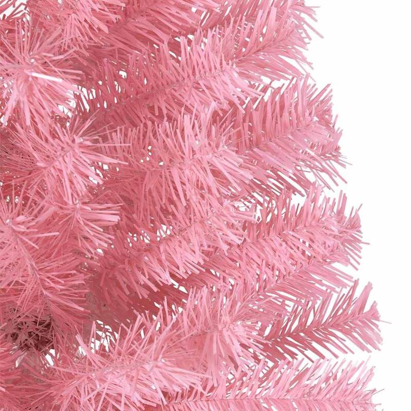 vidaXL Artificial Pre-lit Christmas Tree Pink in PVC - 59.06 in