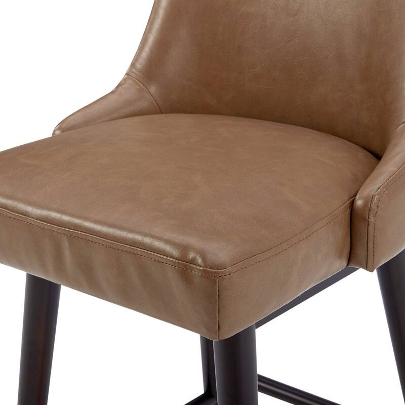 Spruce & Spring Hazel Upholstered Counter Height Swivel Barstool with Back