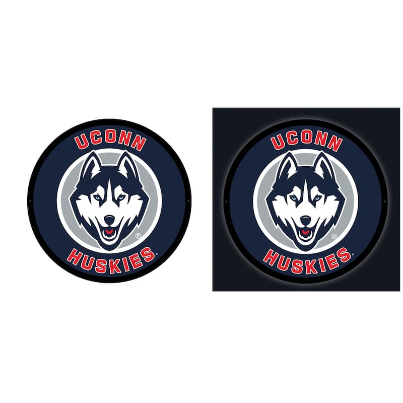 UConn Basketball Round 15 in. LED Lighted Sign - Clear