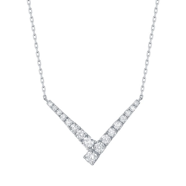 Smiling Rocks 0.52Ct G-H/VS1 Lab Grown Diamond "V" Shaped Necklace