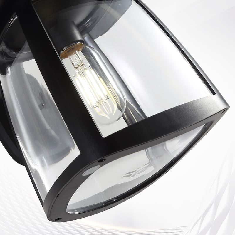 Sofucor Black Outdoor Waterproof Solar Wall Sconce Light 4 Lighting Modes-10in H - N/A