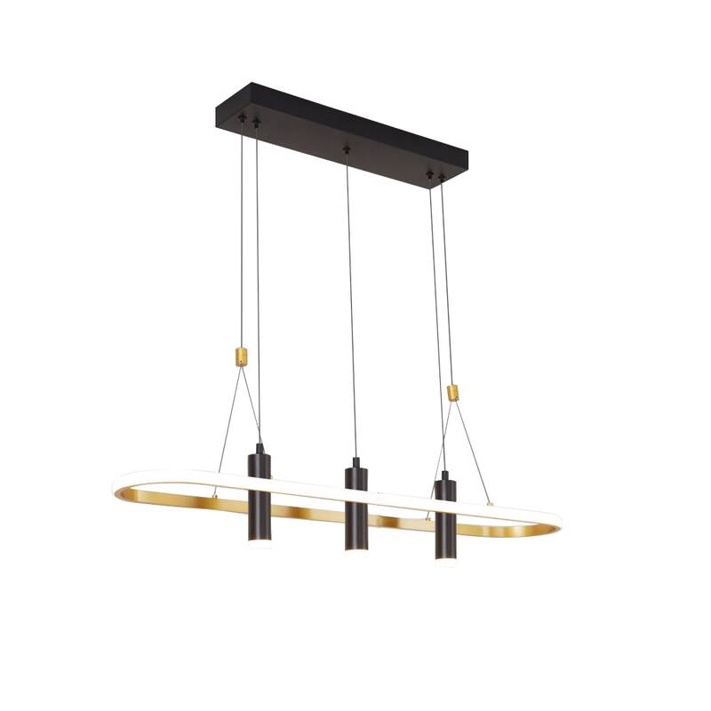 4 - Light Black/Gold Dimmable LED Pendant Light[No Bulb] - Black+Gold