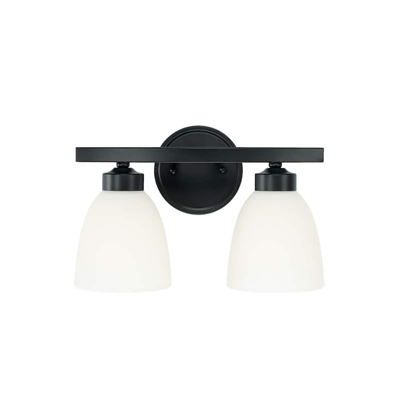 Jameson 2-light Bath/Vanity Fixture w/ Soft White Glass