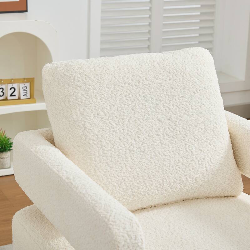 Swivel Square Accent Chair with Open Back