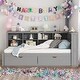 preview thumbnail 2 of 16, Wooden Twin Size DayBed with 2 Drawers and USB Charging Ports, Grey