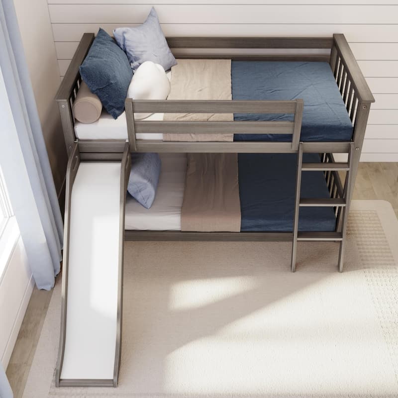 Max and Lily Classic Twin over Twin Low Bunk with Easy Slide