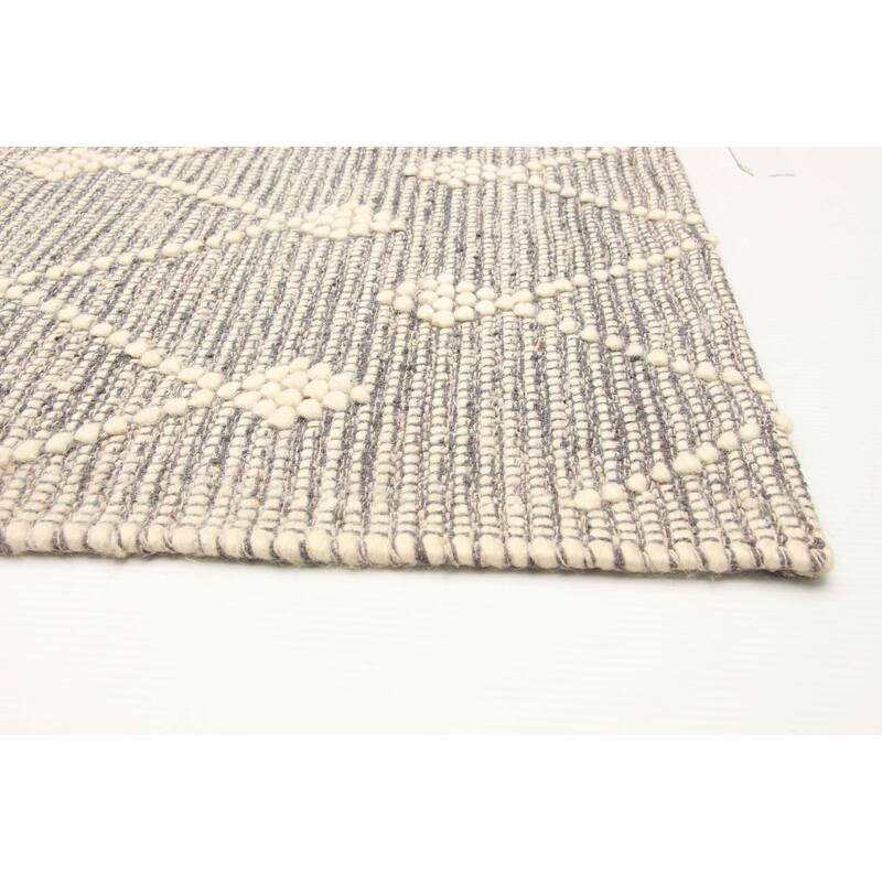 ECARPETGALLERY Braid weave Sienna Grey Wool Rug - 5'0 x 8'5