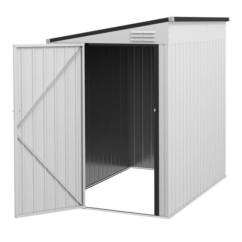 Outdoor Rust-proof Metal Storage Shed with Lockable Door Tool Shed Garden Shed, Water-proof, Air Vents