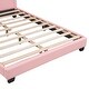 preview thumbnail 25 of 43, Modern Upholstered Leather Platform Bed, with Rabbit Ornament and Leather Headboard