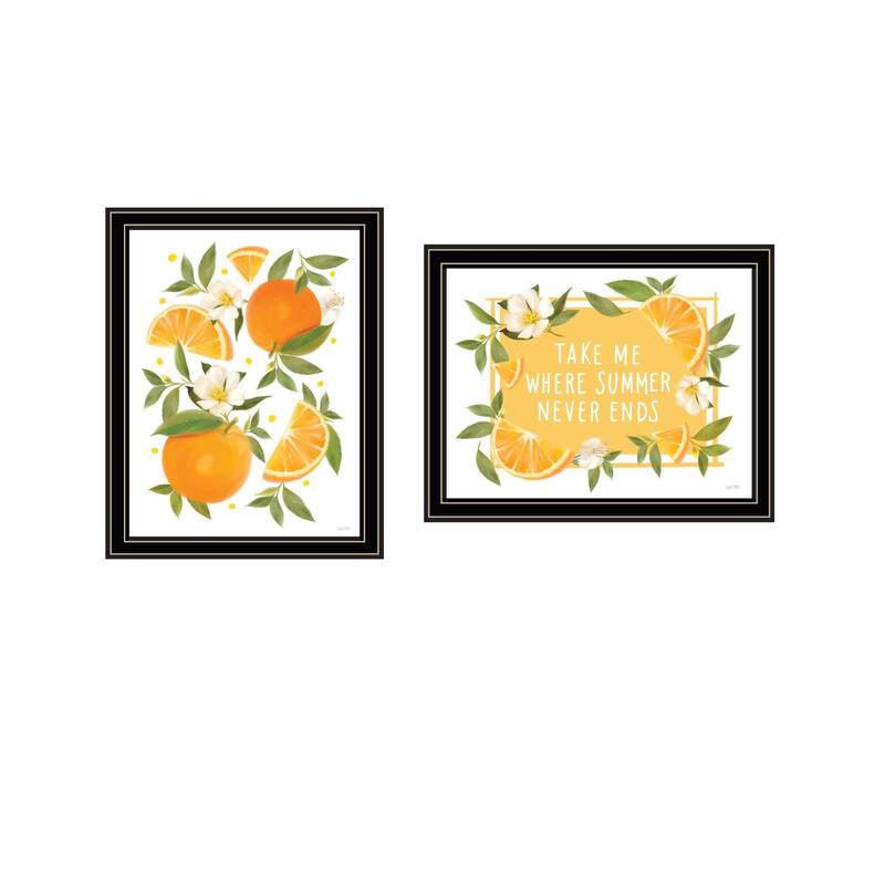 Trendy Decor 4U "Take Me Where Summer Never Ends so I can always smell Orange Blossoms!" Printed Framed Wall Art by House Fenway - Multi - 18 x 14