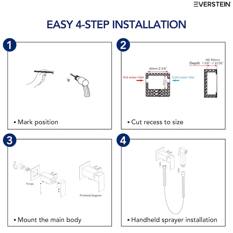 Multi-Function Handheld Bidet Sprayer with Temperature Control, Bidet Attachment for Toilet - N/A