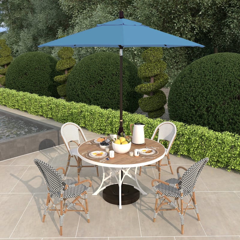 California Umbrella 75' Sun Master Patio Umbrella Bronze Aluminum Pole Fiberglass Ribs Crank Lift Tilt Pacifica - Capri