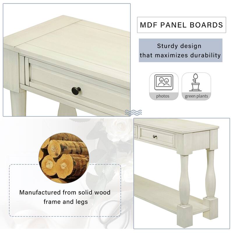 Console Table 63" Long Console Table with Drawers and Shelf for Entryway, Hallway, Living Room