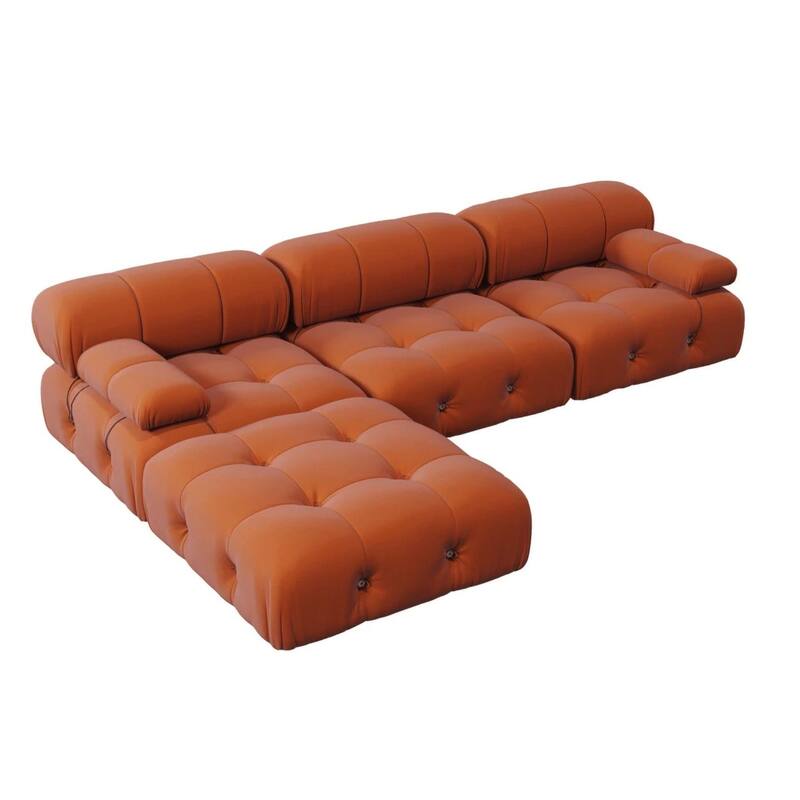 Convertible Modular Sectional Sofa with Ottomans