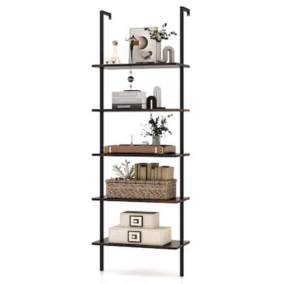 Costway 5 Tier Ladder Shelf 71'' Height Wall-Mounted Bookshelf Display - See Details